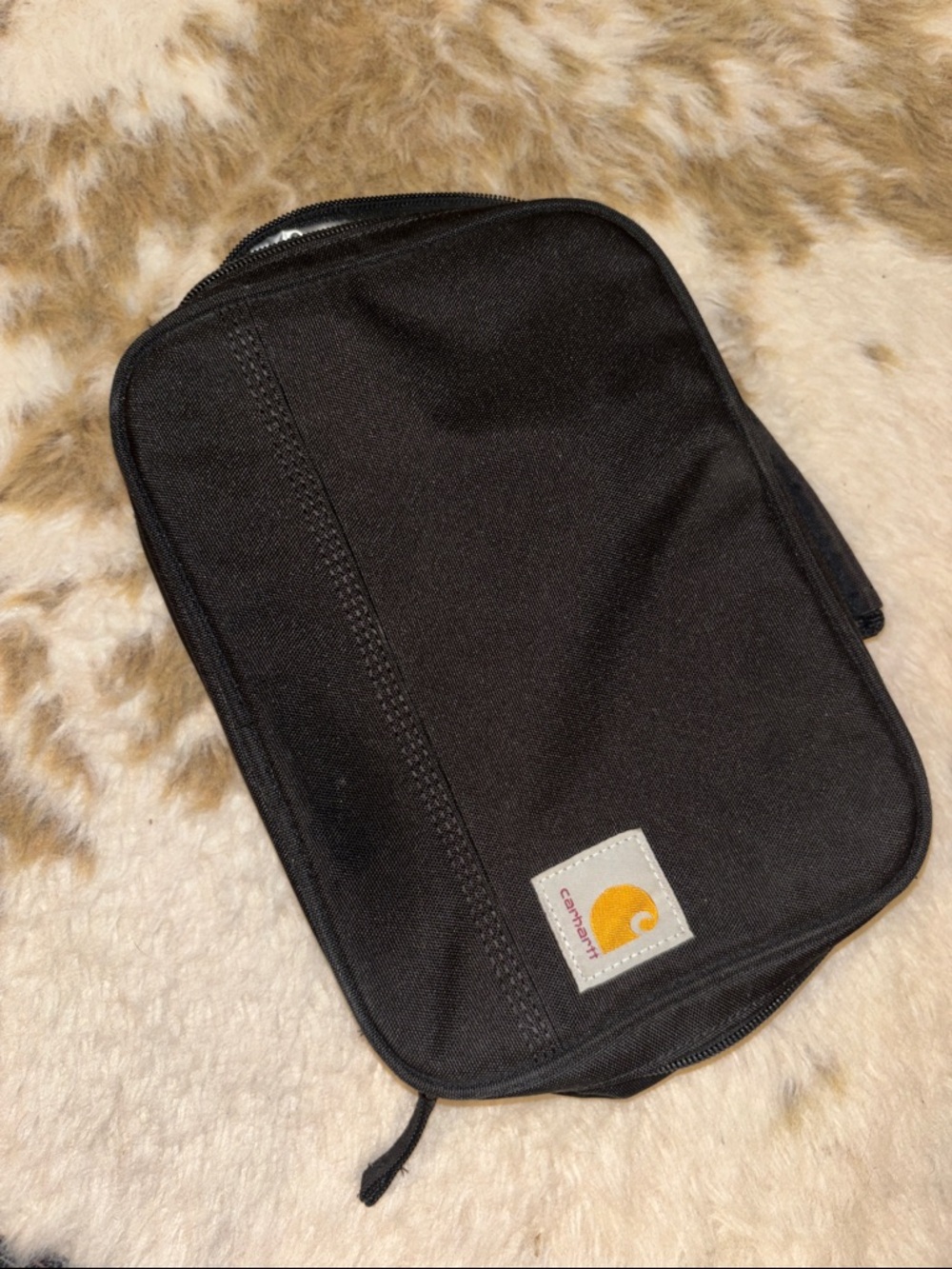Carhartt Black Toiletry Kit with Gold Logo Patch